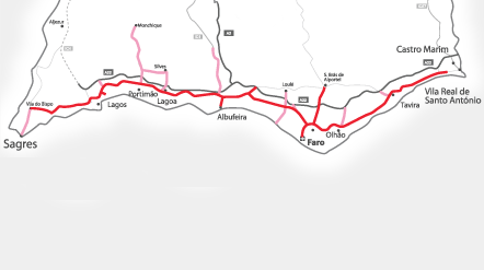 algarve map new road 125